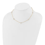 14k 5-6mm White Near-Round Freshwater Cultured Pearl 7-Station Necklace