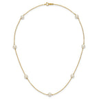 14k 5-6mm White Near-Round Freshwater Cultured Pearl 7-Station Necklace