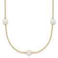 14k 5-6mm White Near-Round Freshwater Cultured Pearl 7-Station Necklace