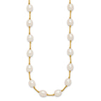 14k 7-8mm White Rice Freshwater Cultured Pearl Beaded 18 inch Necklace