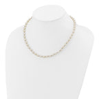 14k White Gold 6-7mm White Near-Round Freshwater Cultured Pearl Beaded 18 inch Necklace