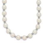 14k White Gold 6-7mm White Near-Round Freshwater Cultured Pearl Beaded 18 inch Necklace