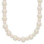 14k White Gold 5-8mm White Near-Round Freshwater Cultured Pearl 18 inch Necklace