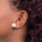 14k 6-7mm and 9-10mm White Round Freshwater Cultured Pearl Screwback Post Earrings