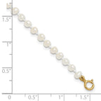 14k Madi K 3-4mm White Egg Shape Freshwater Cultured Pearl 6 inch Bracelet