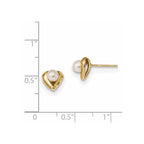 14k 4-5mm White Rice Freshwater Cultured Pearl Post Earrings