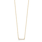 14k Graduated White Round Freshwater Cultured Pearl and 0.01 carat Diamond 17 inch Necklace