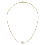 14k 10-11mm White Semi-Round Freshwater Cultured Pearl 17 inch Cable Necklace