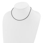 14k Yellow Clasp 1.5mm Black Leather Cord Necklace