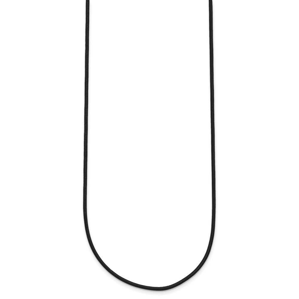 14k White Gold Clasp 1.5mm Black Leather Cord Necklace