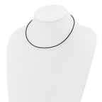 14k White Gold Clasp 1.5mm Black Leather Cord Necklace