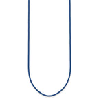 14k Yellow Clasp 1.6mm Royal Blue Leather Cord Necklace