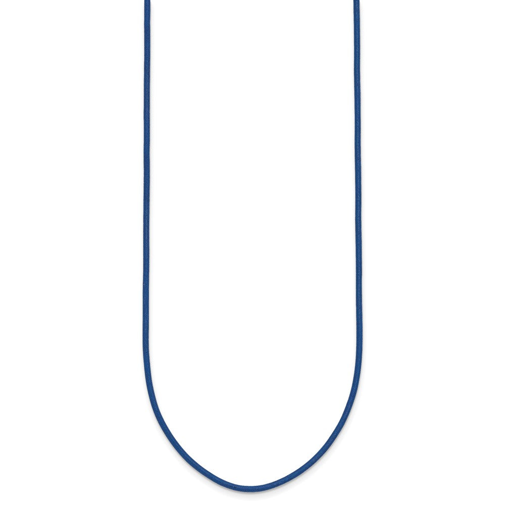 14k Yellow Clasp 1.6mm Royal Blue Leather Cord Necklace