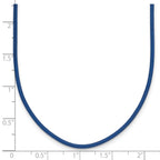 14k Yellow Clasp 1.6mm Royal Blue Leather Cord Necklace