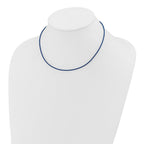14k Yellow Clasp 1.6mm Royal Blue Leather Cord Necklace