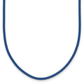 14k Yellow Clasp 1.6mm Royal Blue Leather Cord Necklace