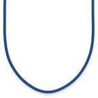 14k Yellow Clasp 1.6mm Royal Blue Leather Cord Necklace