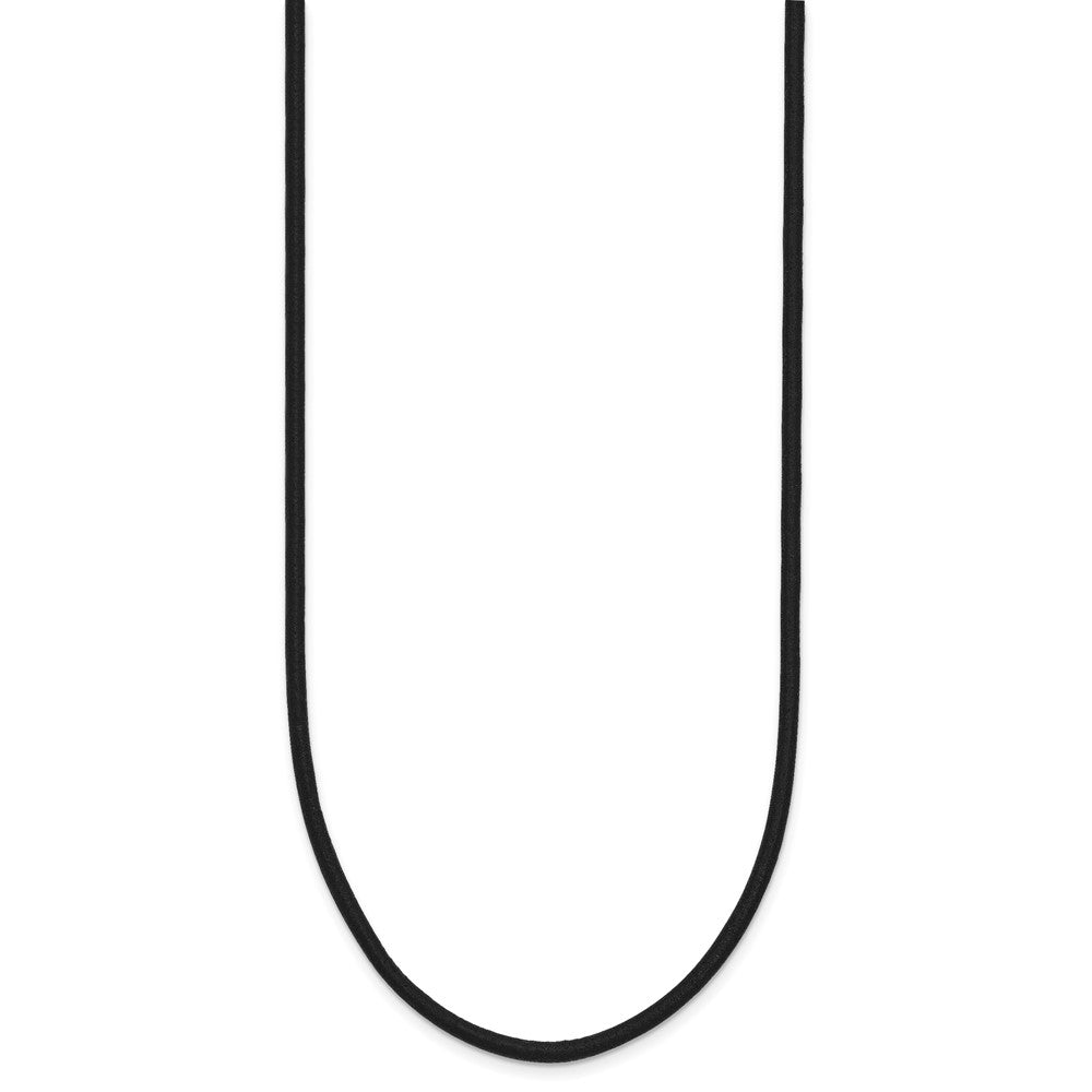 14k Yellow Clasp 2mm Black Leather Cord Necklace