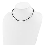 14k Yellow Clasp 2mm Black Leather Cord Necklace