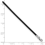 14k White Gold Clasp 2mm Black Leather Cord Necklace