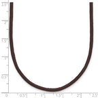 14k Yellow Clasp 2mm Brown Leather Cord Necklace