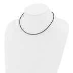 14k Yellow Clasp 2mm Brown Leather Cord Necklace