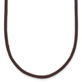 14k Yellow Clasp 2mm Brown Leather Cord Necklace