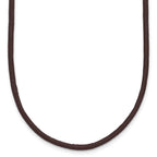 14k Yellow Clasp 2mm Brown Leather Cord Necklace