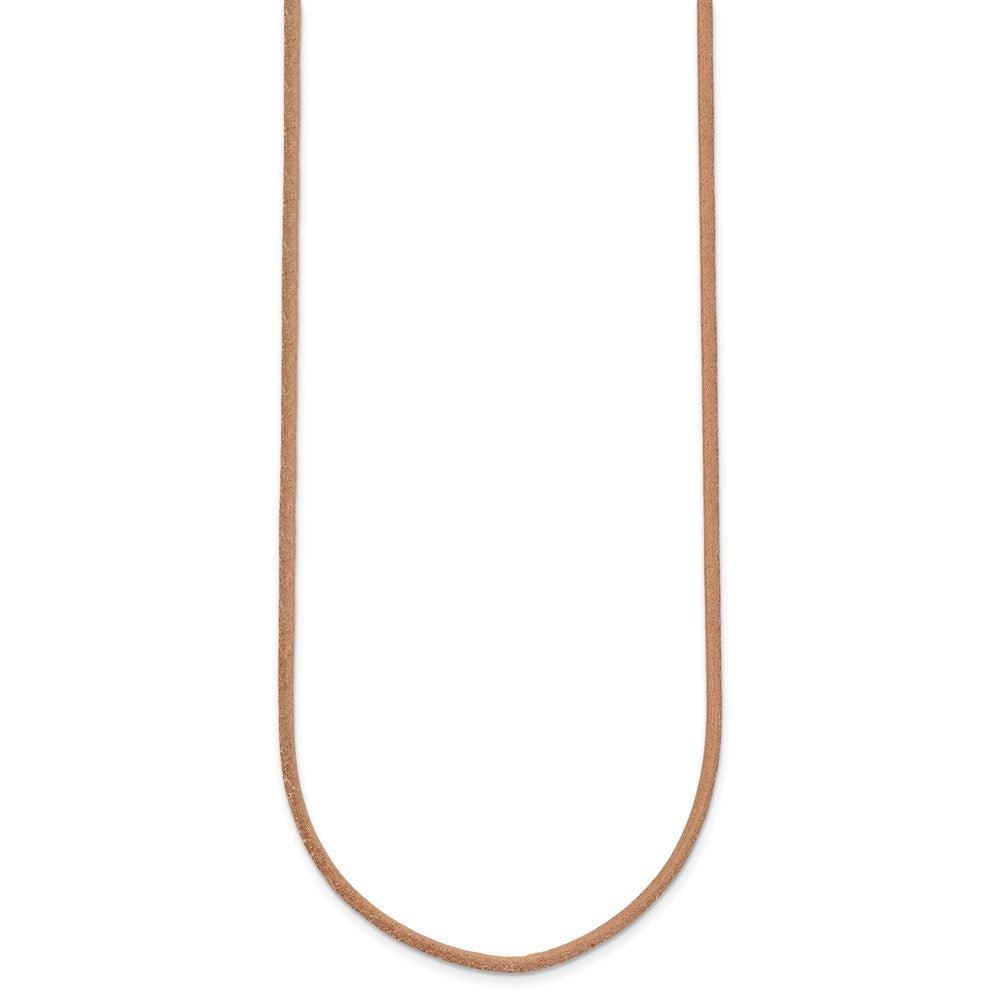 14k Yellow Clasp 2mm Natural Leather Cord Necklace