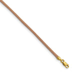 14k Yellow Clasp 2mm Natural Leather Cord Necklace