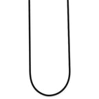 14k Yellow Clasp 2mm Black Rubber Cord Necklace