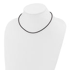14k Yellow Clasp 2mm Black Rubber Cord Necklace