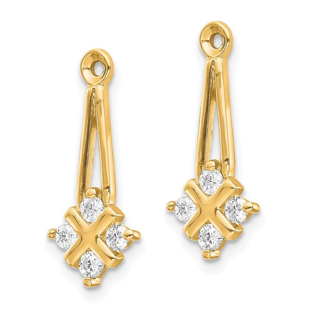 14k 1/4 carat A Diamond Dangle Cluster Earring Jackets