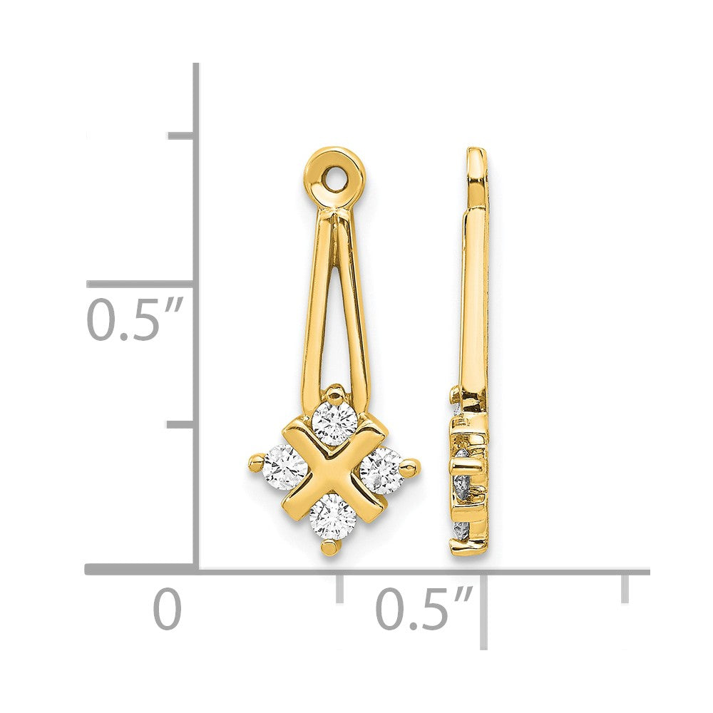 14k 1/4 carat AAA Diamond Dangle Cluster Earring Jackets