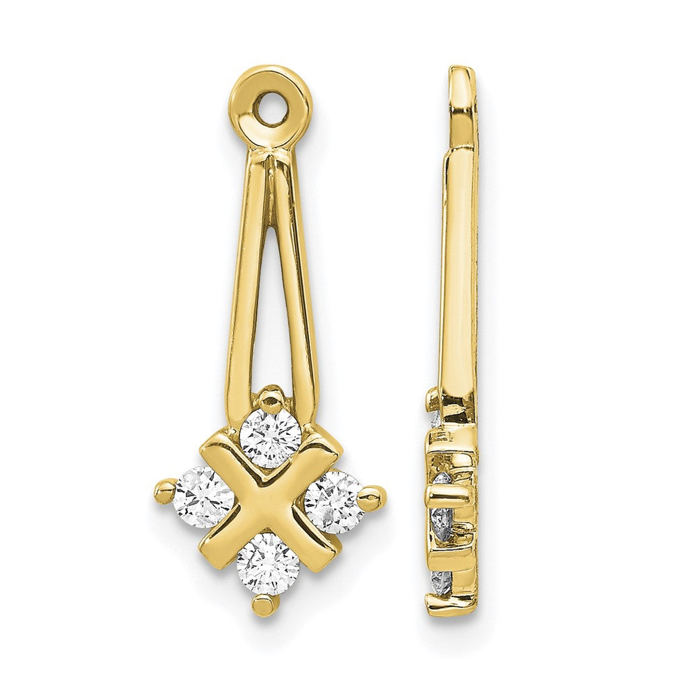 14k 1/4 carat AA Diamond Dangle Cluster Earring Jackets