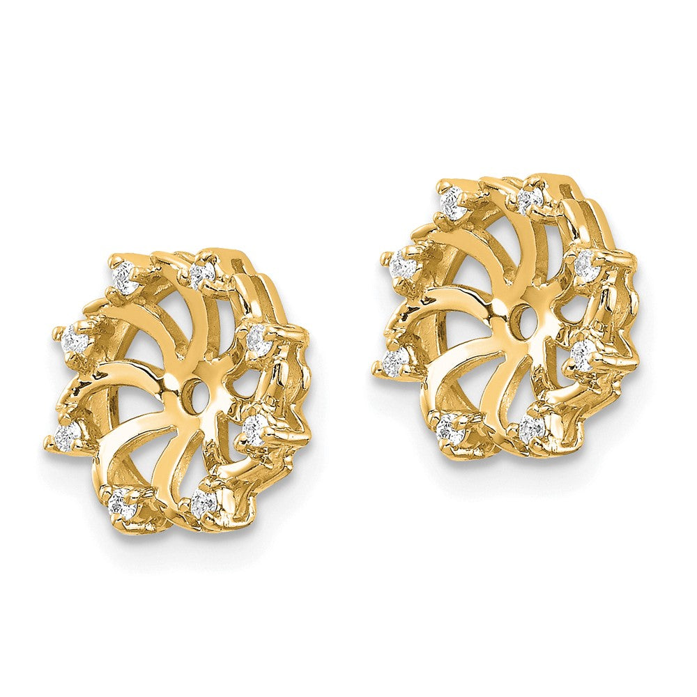 14k 1/15 carat A Diamond Earring Jackets