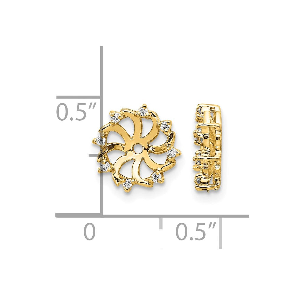 14k 1/15 carat AA Diamond Earring Jackets
