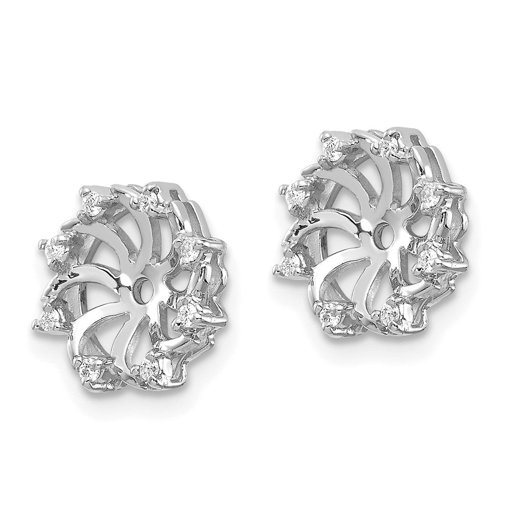 14k White Gold 1/15 carat VS Diamond Earring Jackets