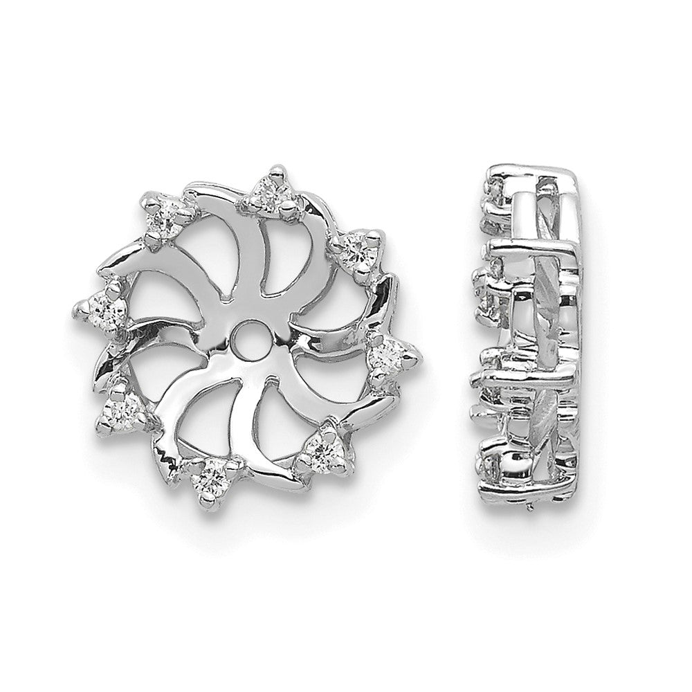 14k White Gold 1/15 carat VS Diamond Earring Jackets