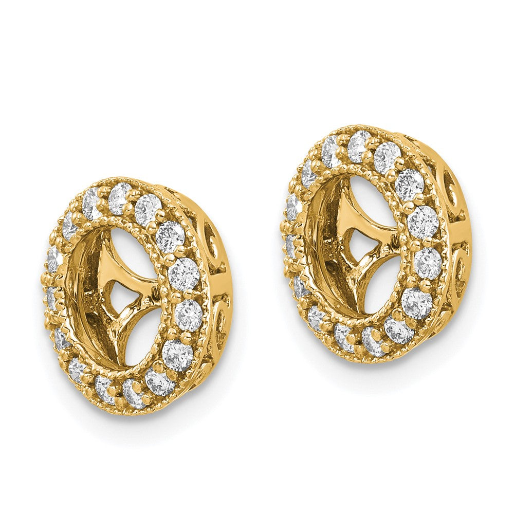 14k 1/3 carat AAA Diamond Circle Earring Jackets