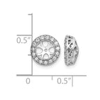 14k White Gold 1/3 carat AA Diamond Circle Earring Jackets