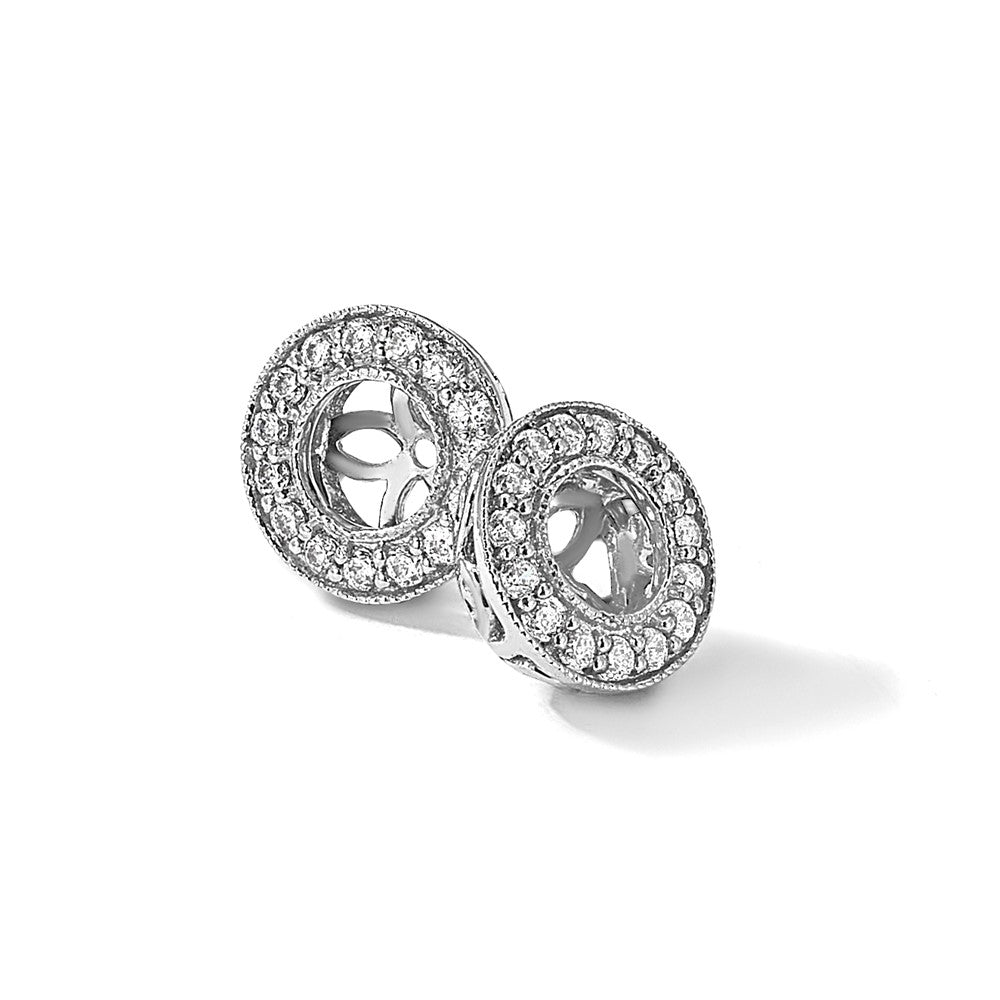 True Origin 14K White Gold 1/3 carat Lab Grown Diamond VS+ F+ for 5.5-6mm Studs Complete Earring Jackets