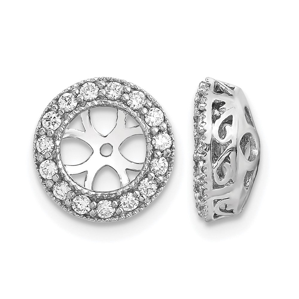 True Origin 14K White Gold 1/3 carat Lab Grown Diamond VS+ F+ for 5.5-6mm Studs Complete Earring Jackets