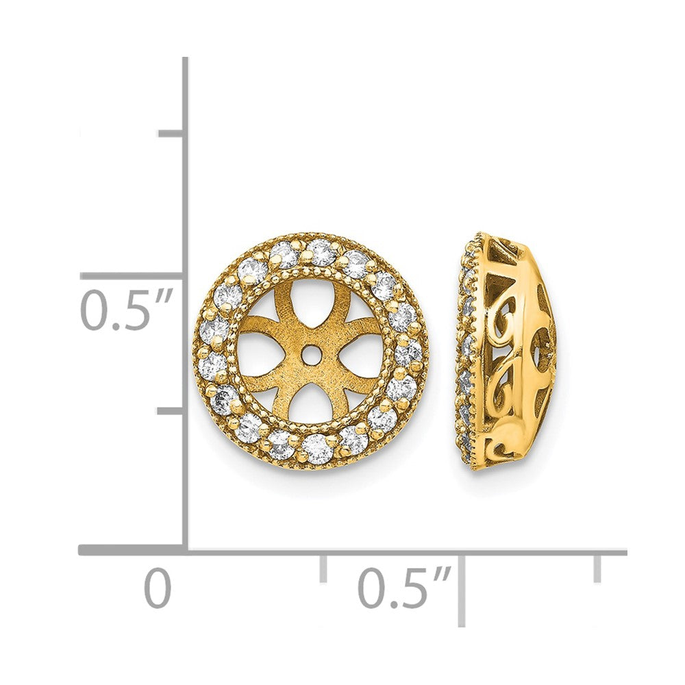 14k 3/8 carat VS Diamond Circle Earring Jackets