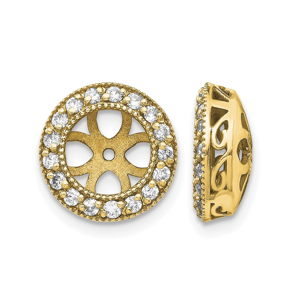 14k 3/8 carat AAA Diamond Circle Earring Jackets