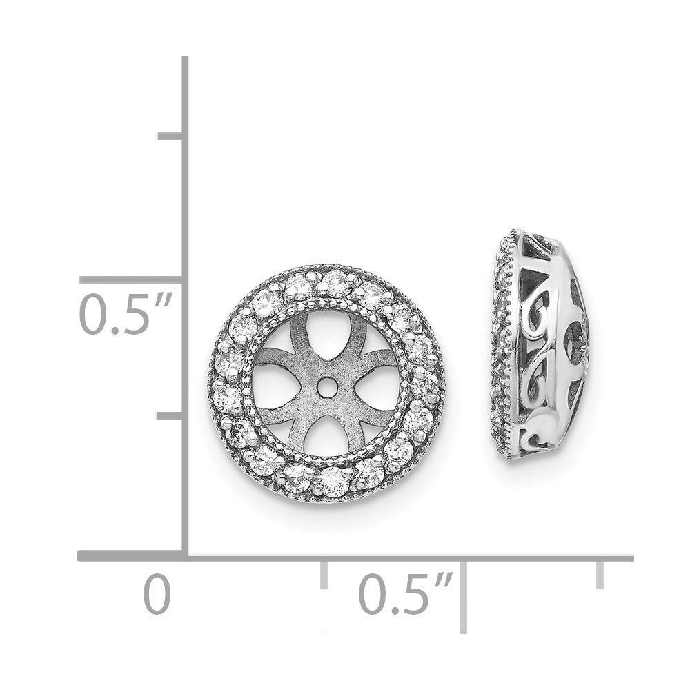14k White Gold 3/8 carat A Diamond Circle Earring Jackets