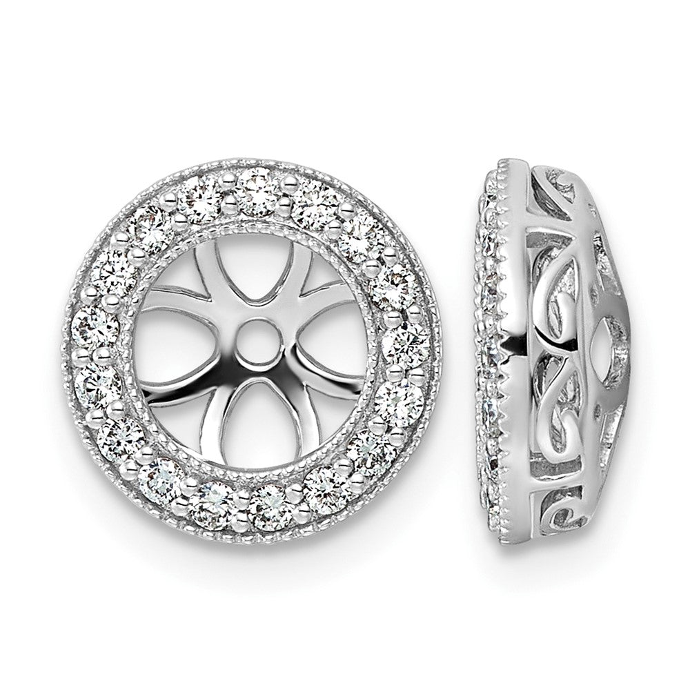 14k White Gold 3/8 carat VS Diamond Circle Earring Jackets