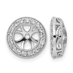14k White Gold 3/8 carat AAA Diamond Circle Earring Jackets