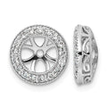 14k White Gold 3/8 carat AA Diamond Circle Earring Jackets