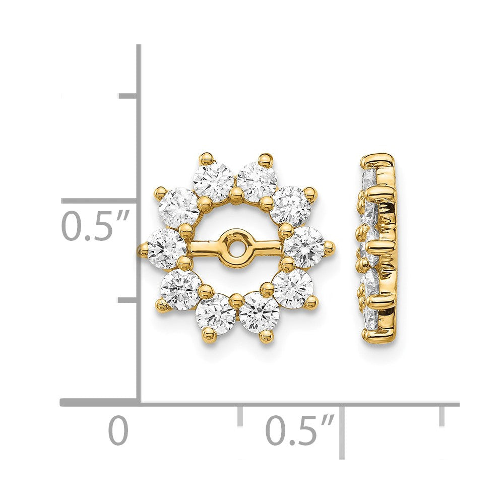 14k 1 carat AA Fancy Diamond Earring Jackets